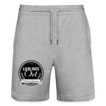 Lieblingsort Bremerhaven - Stanley/Stella Unisex Bio Joggingshorts Trainer  - Grau meliert - Vorne - Nik (191cm) & Marisol (170cm)
