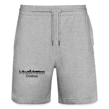 Koordinaten Cottbus - Stanley/Stella Unisex Bio Joggingshorts Trainer  - Grau meliert - Vorne - Nik (191cm) & Marisol (170cm)