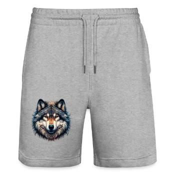 Loup - Short de jogging bio TRAINER Stanley/Stella unisexe - gris chiné - Devant - Nik (191cm) & Marisol (170cm)