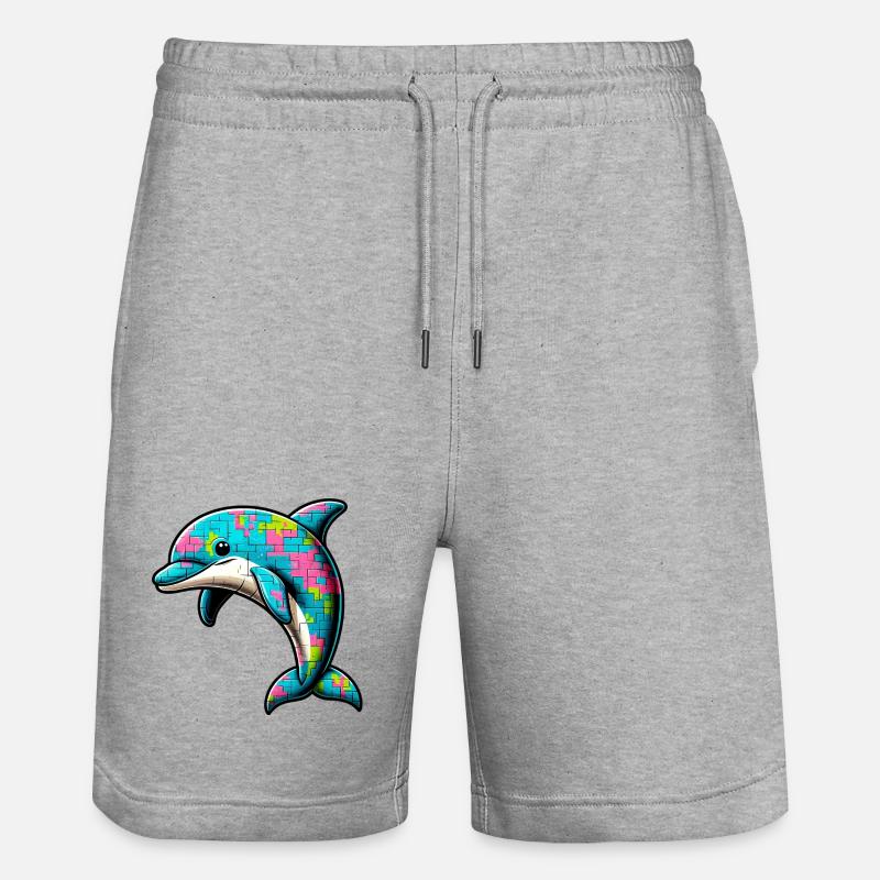 Delfin - Stanley/Stella Unisex Bio Joggingshorts Trainer - Grau meliert