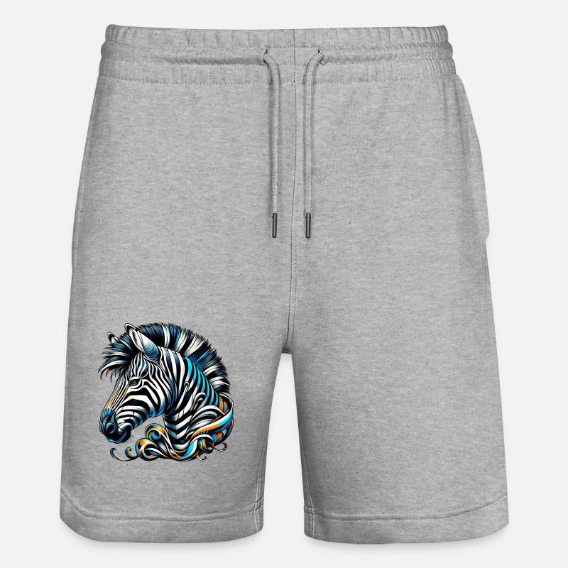 Zebra - Stanley/Stella Unisex Bio Joggingshorts Trainer  - Grau meliert