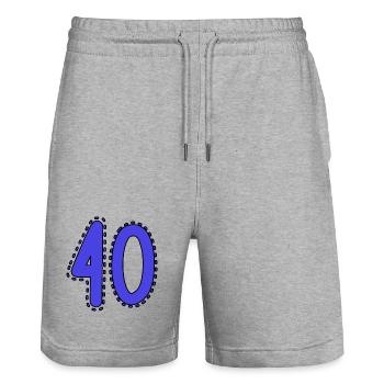 40. 40 JAHRE. 40. JAHRESTAG. 40-JÄHRIGES JUBILÄUM. - Stanley/Stella Unisex Bio Joggingshorts Trainer  - Grau meliert - Vorne - Nik (191cm) & Marisol (170cm)