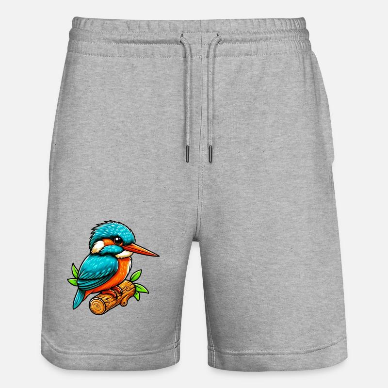 Eisvogel - Stanley/Stella Unisex Bio Joggingshorts Trainer  - Grau meliert