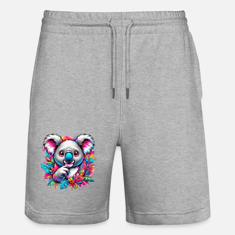 Koala - Stanley/Stella Unisex Bio Joggingshorts Trainer  - Grau meliert