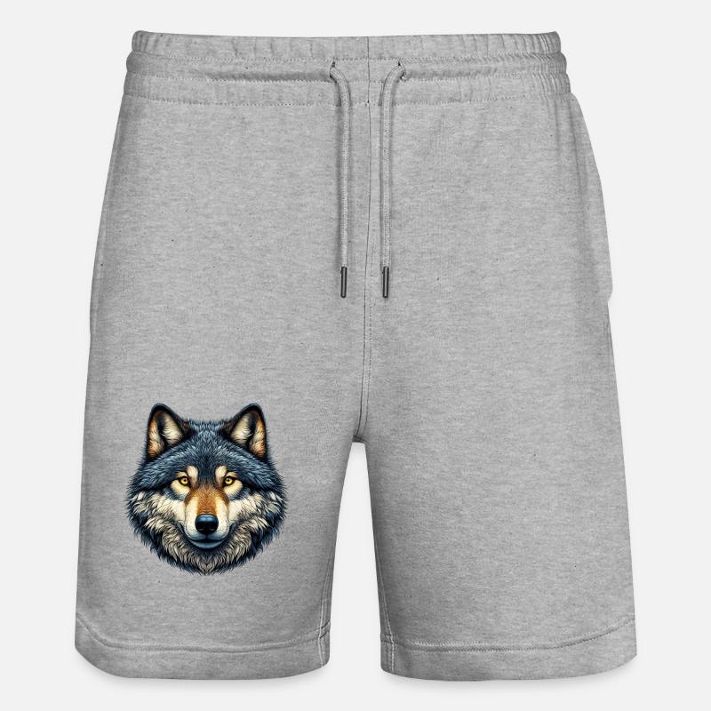 Wolf - Stanley/Stella Trainer Unisex Organic Jogging Shorts - heather grey