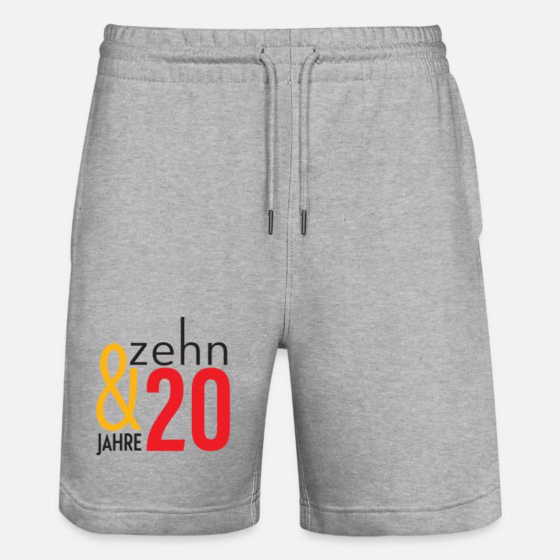 Moins de 30 - vingt-dix ! - Short de jogging bio TRAINER Stanley/Stella unisexe - gris chiné