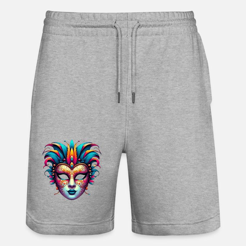 Masque du Carnaval de Venise - Short de jogging bio TRAINER Stanley/Stella unisexe - gris chiné