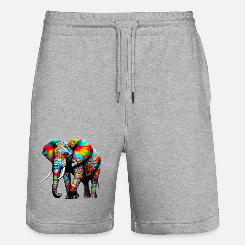 Elefant - Stanley/Stella Unisex Bio Joggingshorts Trainer  - Grau meliert