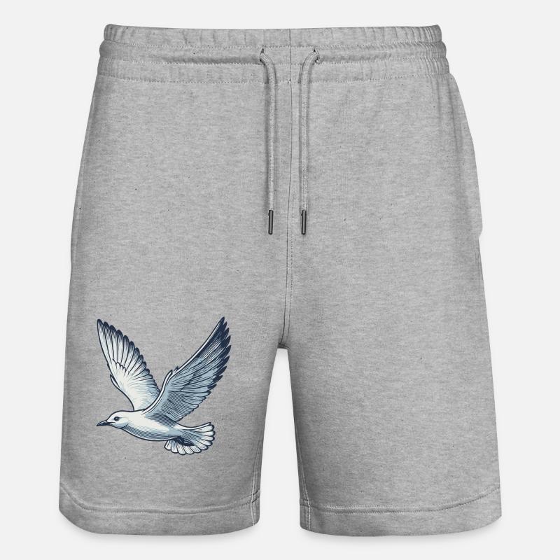 Möwe - Stanley/Stella Unisex Bio Joggingshorts Trainer  - Grau meliert