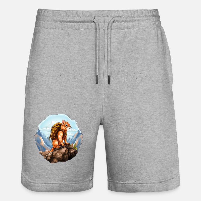 Eichhörnchen Bergsteiger / Wandern Eichhörnchen - Stanley/Stella Unisex Bio Joggingshorts Trainer  - Grau meliert