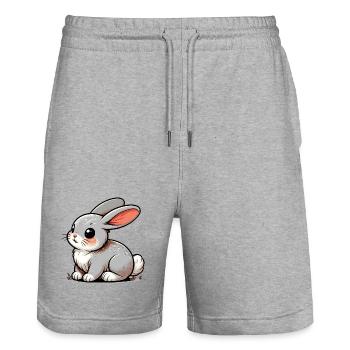 Lapin - Short de jogging bio TRAINER Stanley/Stella unisexe - gris chiné - Devant - Nik (191cm) & Marisol (170cm)