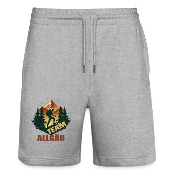 Team Allgäu - Stanley/Stella Unisex Bio Joggingshorts Trainer  - Grau meliert - Vorne - Nik (191cm) & Marisol (170cm)