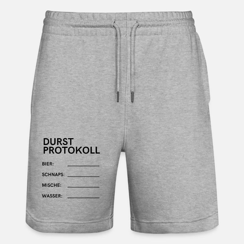 Durstprotokoll - Stanley/Stella Unisex Bio Joggingshorts Trainer  - Grau meliert