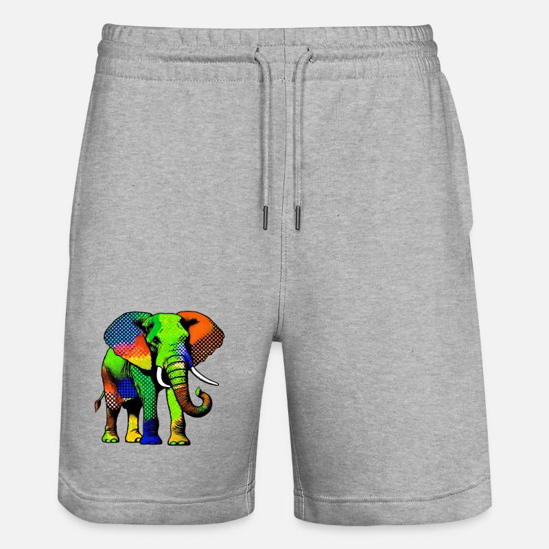 Éléphant - Short de jogging bio TRAINER Stanley/Stella unisexe - gris chiné