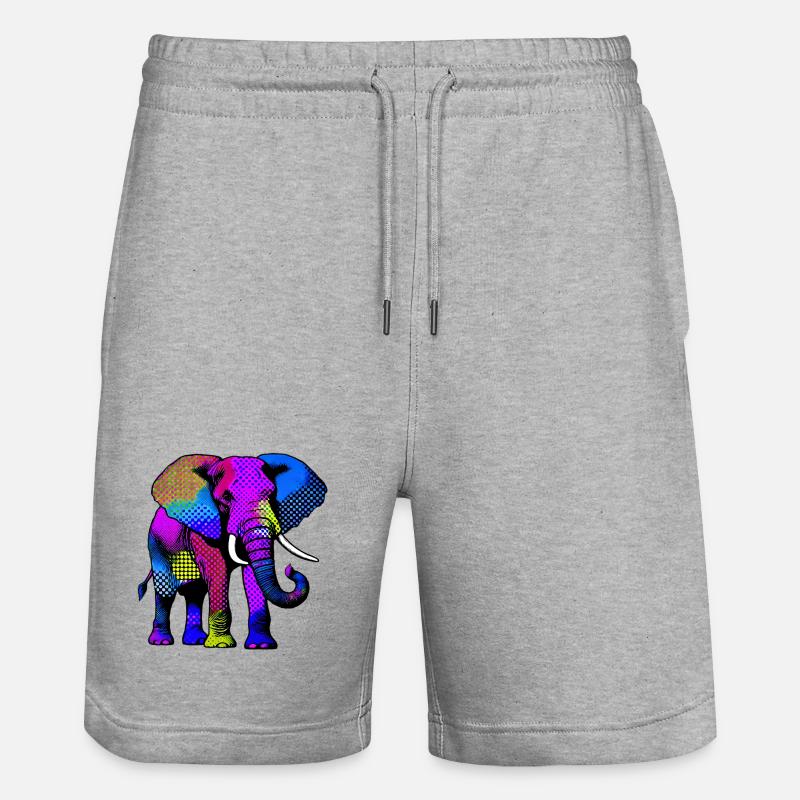 Éléphant - Short de jogging bio TRAINER Stanley/Stella unisexe - gris chiné