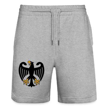 Armoiries de l’aigle de l’Allemagne - Short de jogging bio TRAINER Stanley/Stella unisexe - gris chiné - Devant - Nik (191cm) & Marisol (170cm)