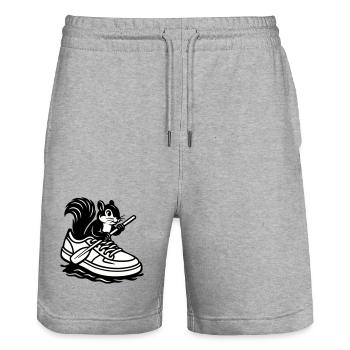 Squirrel in sneakers! - Stanley/Stella Trainer Unisex Organic Jogging Shorts - heather grey - Front - Nik (191cm) & Marisol (170cm)