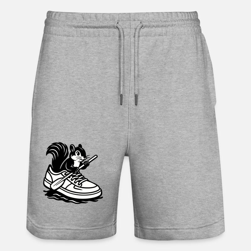 Eichhörnchen im Sneaker! - Stanley/Stella Unisex Bio Joggingshorts Trainer  - Grau meliert