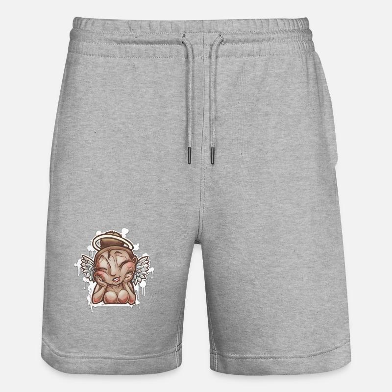 Dessin d'ange Rêveuse  - Short de jogging bio TRAINER Stanley/Stella unisexe - gris chiné