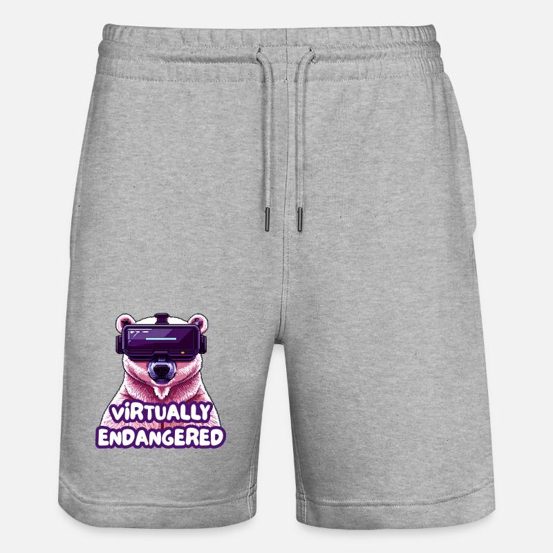 Virtually Endangered - Stanley/Stella Unisex Bio Joggingshorts Trainer  - Grau meliert