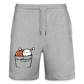 Snail Chest Bag Shirt Bag Bag on the Go - Stanley/Stella Trainer Unisex Organic Jogging Shorts - heather grey - Front - Nik (191cm) & Marisol (170cm)