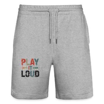 Retro Grunge – Play It Loud - Stanley/Stella Unisex Bio Joggingshorts Trainer  - Grau meliert - Vorne - Nik (191cm) & Marisol (170cm)