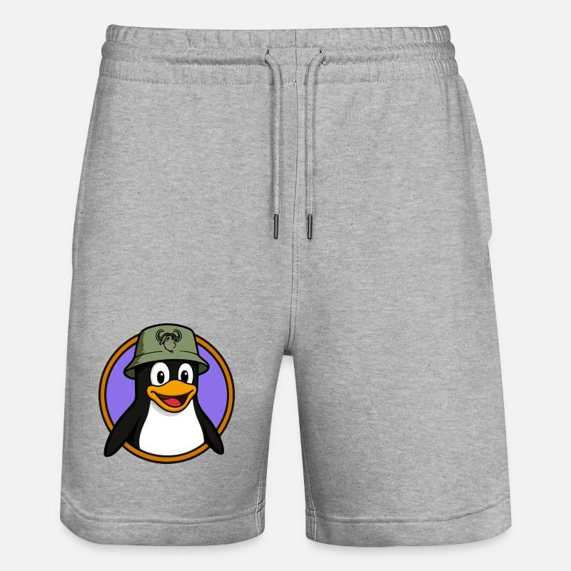 Tux Linux + GNU Hat - Short de jogging bio TRAINER Stanley/Stella unisexe - gris chiné