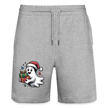 Weihnachtsgeist mit Geschenken - Short de jogging bio TRAINER Stanley/Stella unisexe - gris chiné - Devant - Nik (191cm) & Marisol (170cm)