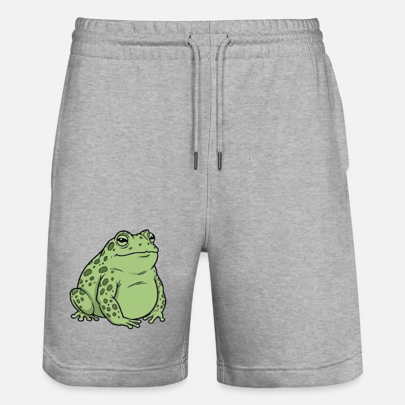 Fat toad - Stanley/Stella Trainer Unisex Organic Jogging Shorts - heather grey