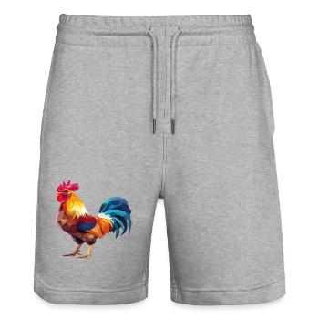 Hahnp3 - Stanley/Stella Unisex Bio Joggingshorts Trainer  - Grau meliert - Vorne - Nik (191cm) & Marisol (170cm)