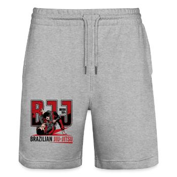 Brasilianische Jiu-Jitsu-Kampfkünste - Stanley/Stella Unisex Bio Joggingshorts Trainer  - Grau meliert - Vorne - Nik (191cm) & Marisol (170cm)
