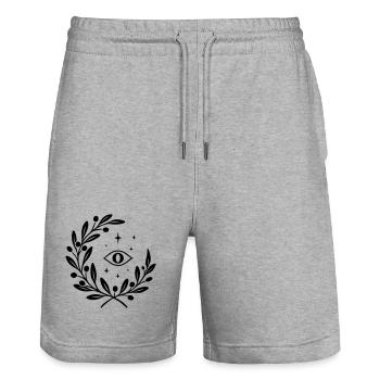 Mystic Yule with an Eye - Christmas Yule - Stanley/Stella Trainer Unisex Organic Jogging Shorts - heather grey - Front - Nik (191cm) & Marisol (170cm)