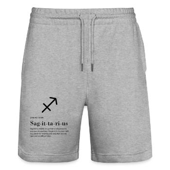 Sagittarius - Zodiac Sign - Stanley/Stella Unisex Bio Joggingshorts Trainer  - Grau meliert - Vorne - Nik (191cm) & Marisol (170cm)