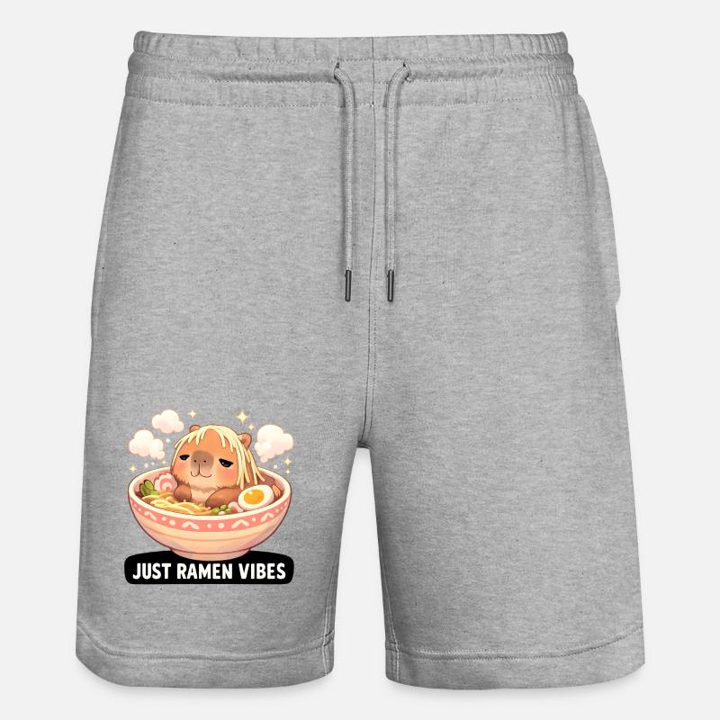 Ambiance capybara avec ramen - Short de jogging bio TRAINER Stanley/Stella unisexe - gris chiné