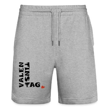 Valentinstag mit Herz - Stanley/Stella Unisex Bio Joggingshorts Trainer  - Grau meliert - Vorne - Nik (191cm) & Marisol (170cm)