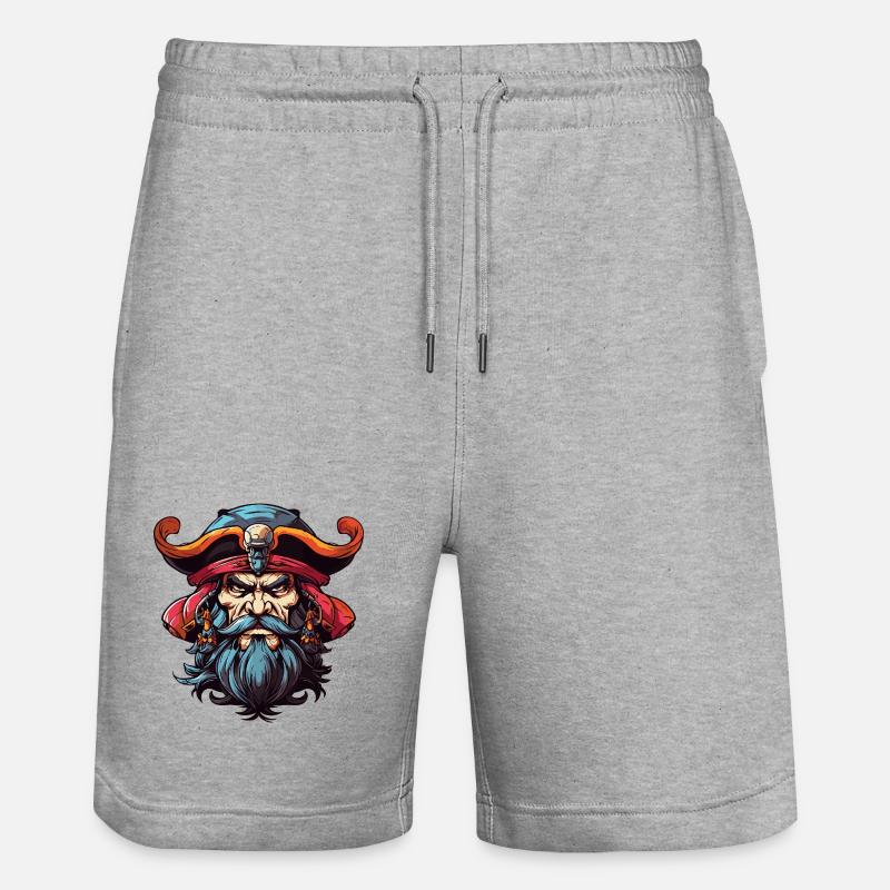 Pirate à la barbe comic - Short de jogging bio TRAINER Stanley/Stella unisexe - gris chiné