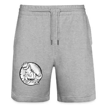Joueur T Rex - Short de jogging bio TRAINER Stanley/Stella unisexe - gris chiné - Devant - Nik (191cm) & Marisol (170cm)