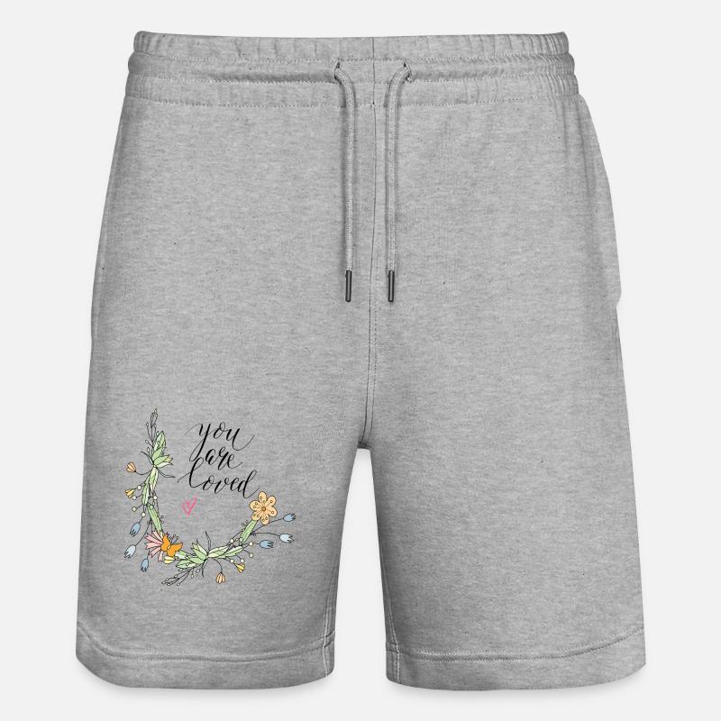 Vrille de fleur - Short de jogging bio TRAINER Stanley/Stella unisexe - gris chiné