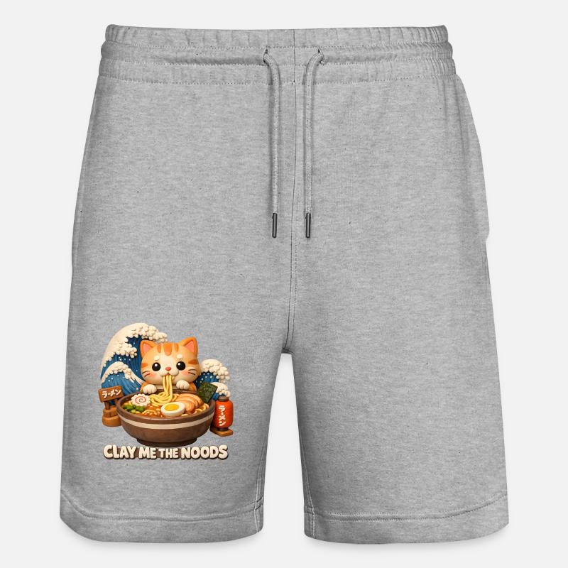 Ramen Kawaii Cats - Short de jogging bio TRAINER Stanley/Stella unisexe - gris chiné