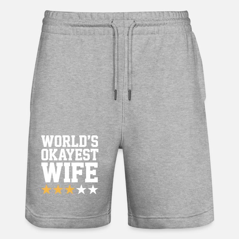 Okayste Ehefrau-Zitat-Tee - Stanley/Stella Unisex Bio Joggingshorts Trainer  - Grau meliert