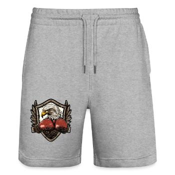 Eagle Boxer MMA - Stanley/Stella Trainer Unisex Organic Jogging Shorts - heather grey - Front - Nik (191cm) & Marisol (170cm)