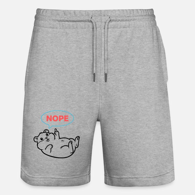 Hamster Nope Comic Farbig - Stanley/Stella Unisex Bio Joggingshorts Trainer  - Grau meliert