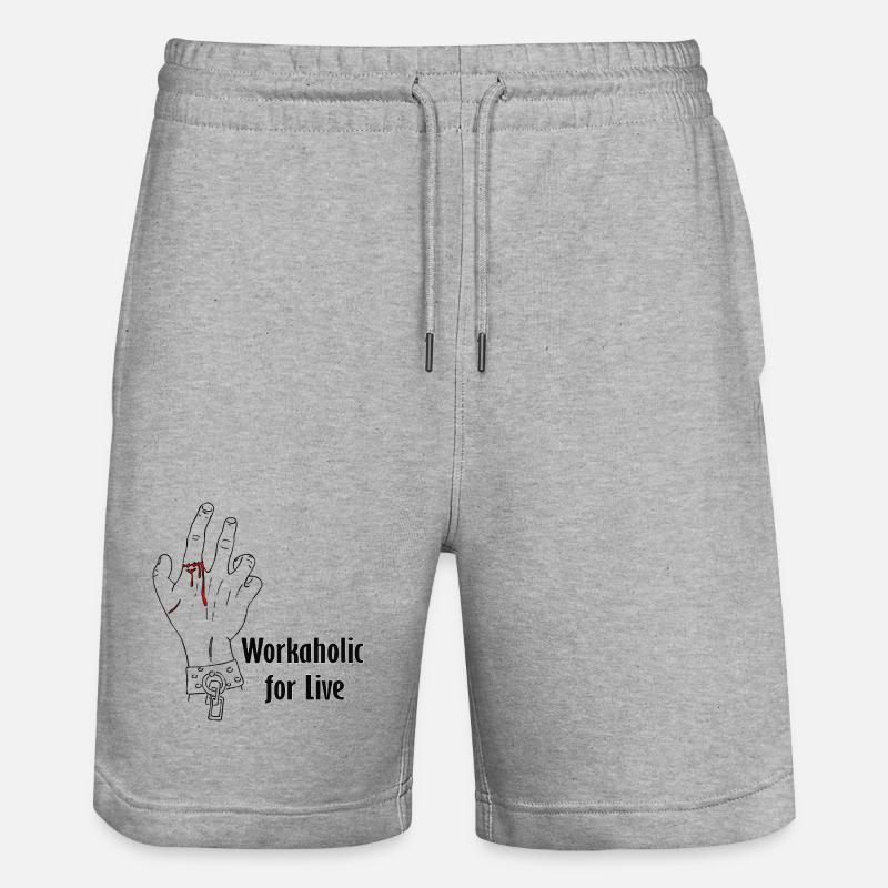 Workaholic pour la vie - Short de jogging bio TRAINER Stanley/Stella unisexe - gris chiné