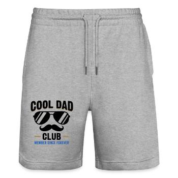 Cool Dad Club, Lustiges Vatertag Papa Shirt - Stanley/Stella Unisex Bio Joggingshorts Trainer  - Grau meliert - Vorne - Nik (191cm) & Marisol (170cm)