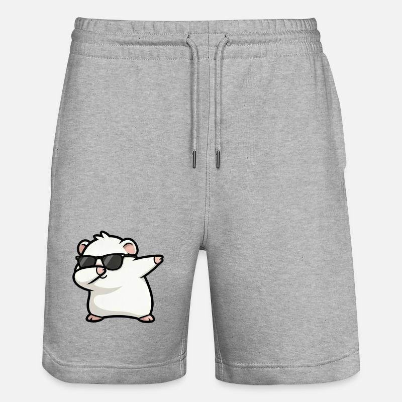 Tamponnement du blanc de cochon d’Inde - Short de jogging bio TRAINER Stanley/Stella unisexe - gris chiné