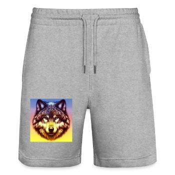 Wolf - Stanley/Stella Unisex Bio Joggingshorts Trainer  - Grau meliert - Vorne - Nik (191cm) & Marisol (170cm)