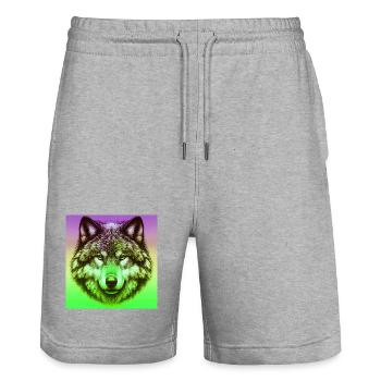 Loup - Short de jogging bio TRAINER Stanley/Stella unisexe - gris chiné - Devant - Nik (191cm) & Marisol (170cm)