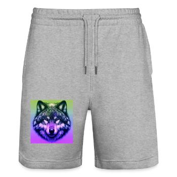 Wolf - Stanley/Stella Unisex Bio Joggingshorts Trainer  - Grau meliert - Vorne - Nik (191cm) & Marisol (170cm)