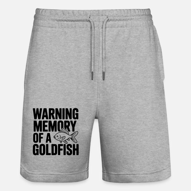 Warnerinnerung an einen Goldfisch - Stanley/Stella Unisex Bio Joggingshorts Trainer  - Grau meliert