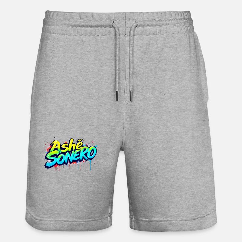 Ashe Sonero Graffiti-Regenbogen - Stanley/Stella Unisex Bio Joggingshorts Trainer  - Grau meliert